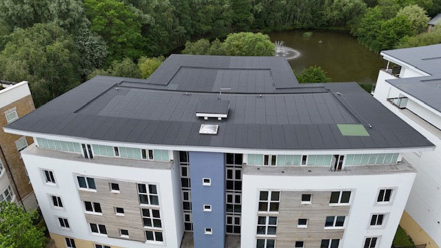 new roof for block at Cresswell Drive, Beckenham